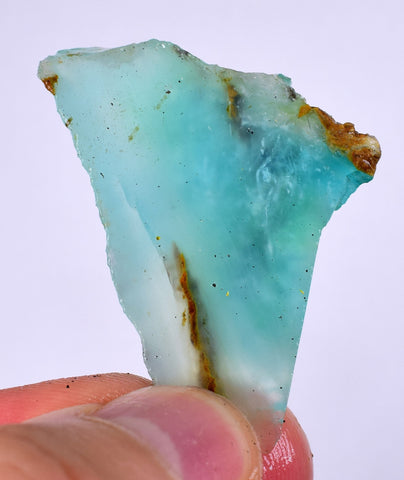 8.6grs BLUE OPAL ROUGH Peru Rough Scenic Quality Translucent Jewelry O719