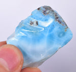17grams LARIMAR PECTOLITE SLAB Scenic Quality Light Blue White Jewelry C960