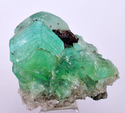 3.4cms GREEN FLUORITE CRYSTALS Peru Huanzala Shiny Mineral Specimen K80