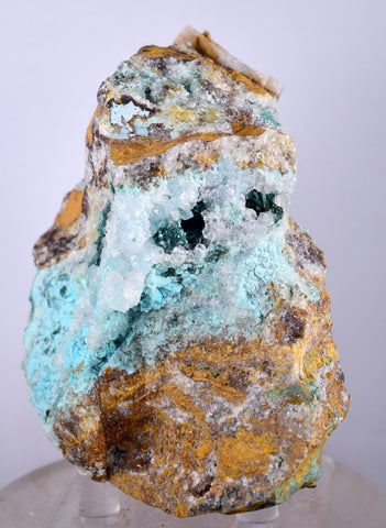 8.4cms GEM SILICA CHRYSOCOLLA Atacamite Druzy Quartz Stalactites Lily Mine Peru Calcite Geodes Mineral Specimen D253