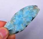 25grams LARIMAR PECTOLITE SLAB Scenic Quality Light Blue White Jewelry C958