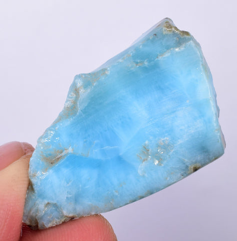 13grams LARIMAR PECTOLITE SLAB Scenic Quality Light Blue White Jewelry C959