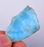 13grams LARIMAR PECTOLITE SLAB Scenic Quality Light Blue White Jewelry C959