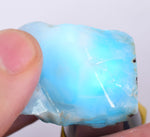 17grams LARIMAR PECTOLITE SLAB Scenic Quality Light Blue White Jewelry C960