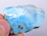 17grams LARIMAR PECTOLITE SLAB Scenic Quality Light Blue White Jewelry C960
