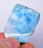 17grams LARIMAR PECTOLITE SLAB Scenic Quality Light Blue White Jewelry C960