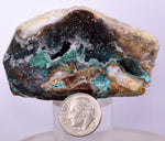 6.8cms GEM SILICA CHRYSOCOLLA Druzy Quartz Stalactites Lily Mine Peru Calcite Geodes Mineral Specimen D259