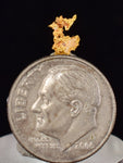 0.6cms NATIVE GOLD QUARTZ of the Incas Thumbnail Aesthetic Wire Gem Crystal Quartz Peru Rare Mineral Specimen L233