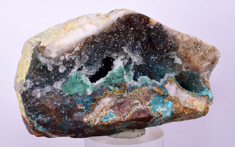 6.8cms GEM SILICA CHRYSOCOLLA Druzy Quartz Stalactites Lily Mine Peru Calcite Geodes Mineral Specimen D259