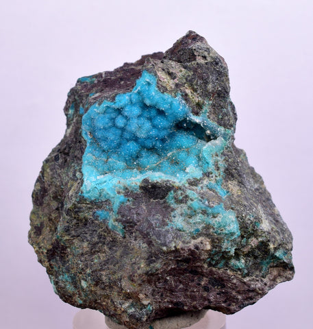 4.6cms GEM SILICA CHRYSOCOLLA Druzy Quartz Stalactites Lily Mine Peru Calcite Geodes Mineral Specimen D260