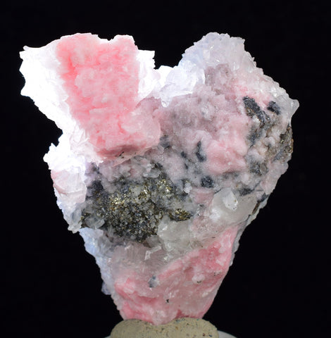 5.4cms RHODOCHROSITE CALCITE PYRITE Crystal Huanzala Peru Pink Crystals R568