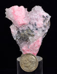 5.4cms RHODOCHROSITE CALCITE PYRITE Crystal Huanzala Peru Pink Crystals R568