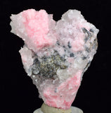 5.4cms RHODOCHROSITE CALCITE PYRITE Crystal Huanzala Peru Pink Crystals R568