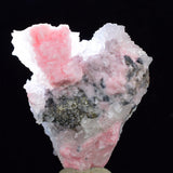5.4cms RHODOCHROSITE CALCITE PYRITE Crystal Huanzala Peru Pink Crystals R568