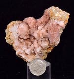 7cms ROSE DRUZY QUARTZ Bright Crystals Cathedral Botryoidal Peru New Find Mineral Specimen QE357