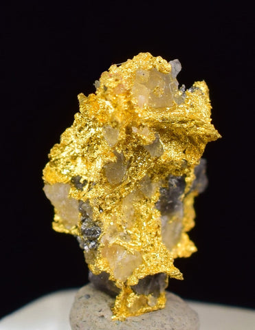 0.9cms NATIVE GOLD QUARTZ of the Incas Thumbnail Aesthetic Wire Gem Crystal Smoky Quartz Peru Rare Mineral Specimen L237