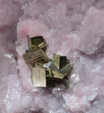 5.2cms RHODOCHROSITE CALCITE PYRITE Crystal Huanzala Peru Pink Crystals R573