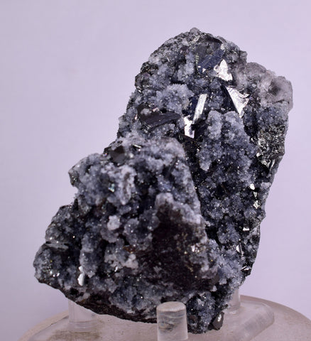 8.5cms TETRAHEDRITE PERU QUARTZ Calcite Crystals Old Stock Collector  Mineral Specimen I200