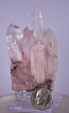 7cms  PINK LITHIUM QUARTZ Colombia Rare Shiny Crystal Mineral Specimen Q362
