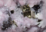 5.2cms RHODOCHROSITE CALCITE PYRITE Crystal Huanzala Peru Pink Crystals R573