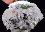 5.2cms RHODOCHROSITE CALCITE PYRITE Crystal Huanzala Peru Pink Crystals R573