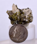 2.8cms EPIDOTE QUARTZ CRYSTALS Peru Cluster Collector Green Yellow Color Mineral Specimen CE967