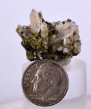2.8cms EPIDOTE QUARTZ CRYSTALS Peru Cluster Collector Green Yellow Color Mineral Specimen CE967
