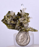 4.6cms EPIDOTE QUARTZ CRYSTALS Peru Cluster Collector Green Yellow Color Mineral Specimen CE968