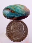 12carats BLUE OPAL CABOCHON Pendant Wire Wrap Caribean Turquoise Color Peru B40
