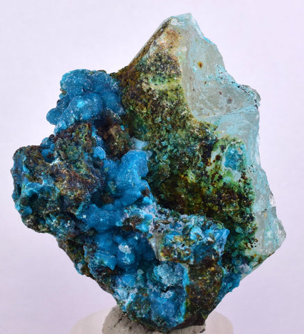4.1cms  QUARTZ CHRYSOCOLLA TENTADORA Mine Peru Grape Botryoidal Stalactite Crystals Rare Ajoite (?)Mineral Specimen Collectors ce962