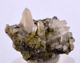 2.8cms EPIDOTE QUARTZ CRYSTALS Peru Cluster Collector Green Yellow Color Mineral Specimen CE967