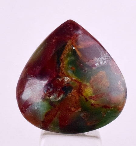 23carats BLUE OPAL CABOCHON With Cuprite Pendant Wire Wrap Caribean Turquoise Color Peru B47