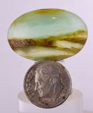 23carats BLUE OPAL CABOCHON Pendant Wire Wrap Caribean Turquoise Color Peru B54