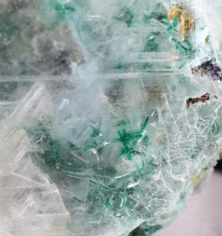 4.2cms ATACAMITE INSIDE SELENITE Crystals  Peru Chrysocolla Calcite Gypsum Premium Mineral Specimen A555