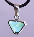 1.2cms BLUEISH  GREEN GRANDIDIERITTE Facet Silver Jewely Pendant Rare Madagascar J538