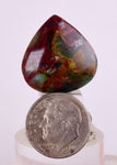23carats BLUE OPAL CABOCHON With Cuprite Pendant Wire Wrap Caribean Turquoise Color Peru B47
