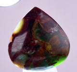 23carats BLUE OPAL CABOCHON With Cuprite Pendant Wire Wrap Caribean Turquoise Color Peru B47
