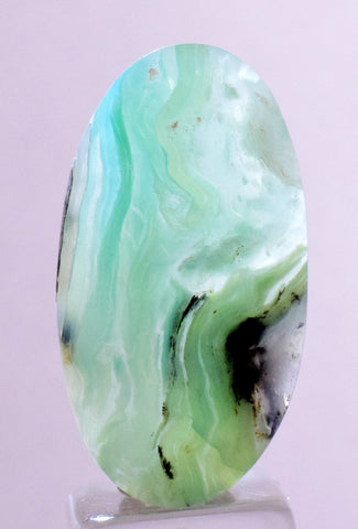 11.5 carats BLUE OPAL CABOCHON Pendant Wire Wrap Caribean Turquoise Color Peru B56