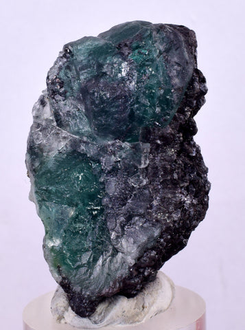 4cms GEOCRONITE GREEN FLUORITE Crystal Peru Milpo Atacocha Shiny K85