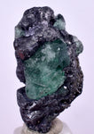 2.5cms GEOCRONITE GREEN FLUORITE Crystal Peru Milpo Atacocha Shiny K86