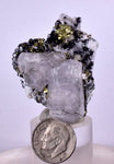 3.9cms APATITE CALCITE QUARTZ Pyrite Spahlerite Crystals Dickite Scheelite ? Peru  Huanzala Mineral Specimen A563