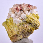 4.9cms EPIDOTE CALCITE CRYSTALS Cluster Peru Green Color Mineral Specimen C988