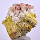4.9cms EPIDOTE CALCITE CRYSTALS Cluster Peru Green Color Mineral Specimen C988