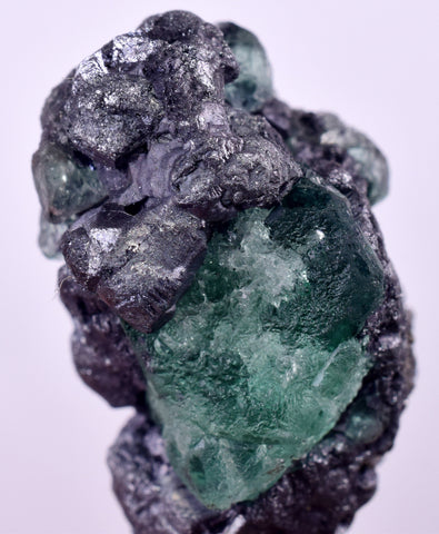 2.5cms GEOCRONITE GREEN FLUORITE Crystal Peru Milpo Atacocha Shiny K86