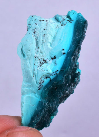 2.3grs BLUE MALACHITE CHRYSOCOLLA Peru Rough Banded Scenic Seascape Display Quality Sculpture Shiny New Find Copper Mineral Specimen U570