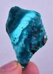 9.6grs BLUE MALACHITE CHRYSOCOLLA Peru Rough Banded Scenic Seascape Display Quality Sculpture Shiny New Find Copper Mineral Specimen U571