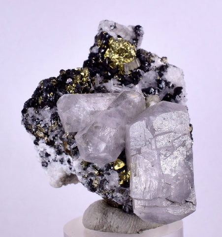 3.9cms APATITE CALCITE QUARTZ Pyrite Spahlerite Crystals Dickite Scheelite ? Peru  Huanzala Mineral Specimen A563