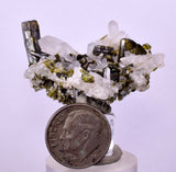 4.3cms EPIDOTE QUARTZ CRYSTALS Miniature Peru Cluster Aesthetic Green Yellow Color Mineral Specimen C995