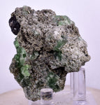 5.1cms GEOCRONITE GREEN FLUORITE Pyrite Quartz Crystal Peru Milpo Atacocha Shiny K88