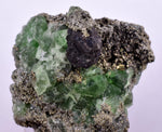 5.1cms GEOCRONITE GREEN FLUORITE Pyrite Quartz Crystal Peru Milpo Atacocha Shiny K88